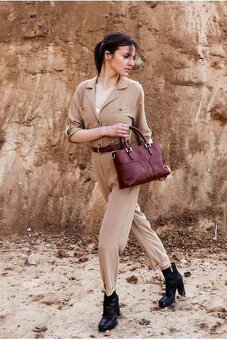 hnedá kožená kabelka - nová - 19