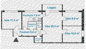 4-izbový byt s loggiou vo výbornej lokalite, Košice - Terasa - 19