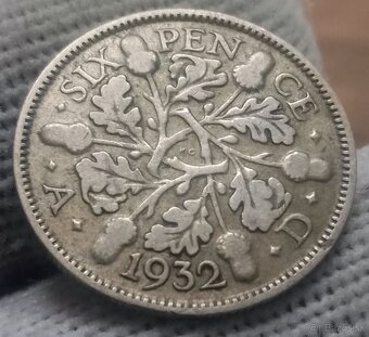 Strieborné 6 pence. - 19