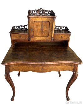 starožitný písaci stolík s nadstavbou - 19