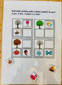 Aktivity pre deti, Montessori, suchý zips, laminované - 19