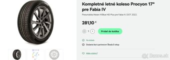originálna sada Škoda Fabia IV 215/45 R17 Nexen Nblue HD - 19