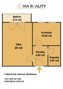 1-izbový byt na predaj Astrová 6, Ružinov, Bratislava - 19