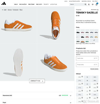 Adidas Originals Gazelle oranžové 43 1/3 (UK 9) - 19