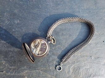 Velké dvouplášťové kapesní hodinky Régulatéur + retez - 19