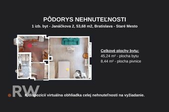 HISTORICKÉ CENTRUM - 1izb. 53,68 m2 - INVESTIČNÝ POTENCIÁL - - 19