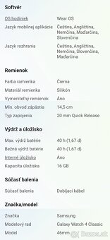 Predám hodinky Samsung Galaxy Watch 4 Classic 46mm - 19