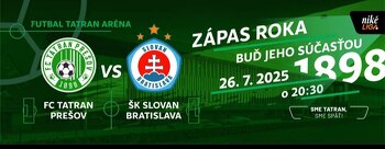 Predám listok na zápas Tatran Prešov - Slovan Bratislava: 38