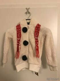 Bundicka s kapucnou na zips snehuliak pre 8-9 rocne dieta