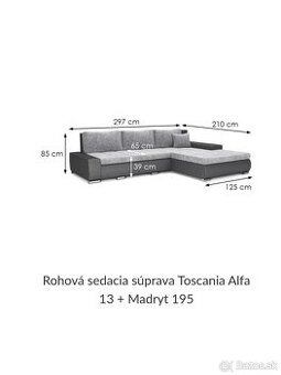 Rohová sedacia súprava Toscania Alfa