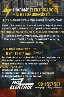 Hľadáme elektrikárov aj začiatočníkov