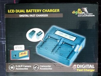 DC-LCD Dvojitý kanál nabíjačka pre batérie NP-FW.