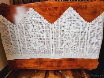 Krásna biela záclona zdobená kvetmi 46x180 - 1