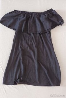 Dámsky čierny top s volánom