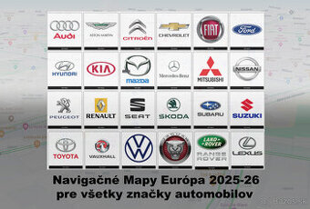 Navigačné mapy Europa 2025-26 pre všetky značky automobilov