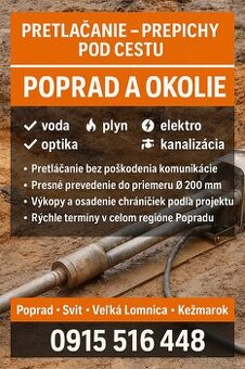 Krtovanie, prepichy, pretláčanie pod cestu