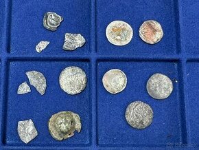 Predam 11 striebornych minci Nemecke staty asi rok 1500 - 1