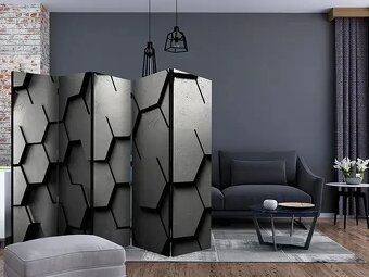 5-dielny obostranný paraván