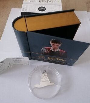 zlato striebro minca proof Harry Potter klobúk 2022