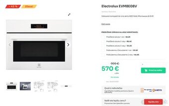 Vstavaná kompaktná rúra séria 600 Solo Microwave & Grill