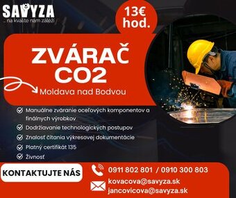 Hľadáme SZČO zvárač CO2 - zámočník