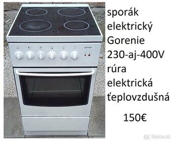 predám sporák aj s káblom rovno do zásuvky 230V