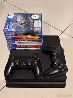 Playstation 4 Slim + 2 ovládače