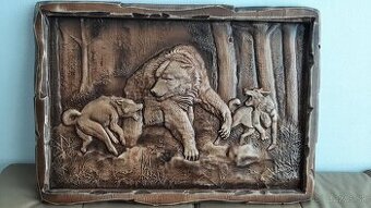 Drevený obraz  80×57Poľovnícke motívy