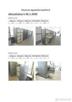 Plechová skriňa - registračka