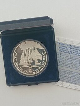 Strieborná minca 500 Sk Slovenský kras Proof