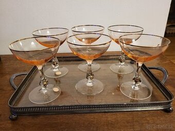 Sada pohárov „Zlatá Zuzana“ – Ružové sklo