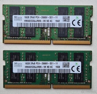 32GB RAM DDR4 (2x16GB) SODIMM – Micron, Samsung