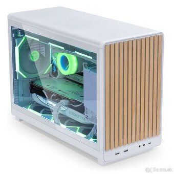 Lian Li DAN Cases A3-mATX drevo, sklo, biela