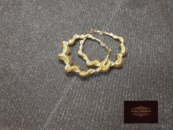 Pozlátené Náušnice pletené kruhy - 1