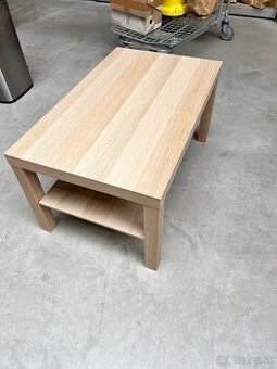 IKEA LACK stolík, bielo morený dub vzor, 90x55 cm - 1
