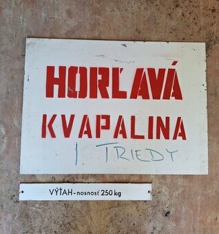 Tabula horľavé kvapalina a výťah nosnosť