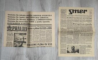 Noviny Pravda a Smer - august 1968