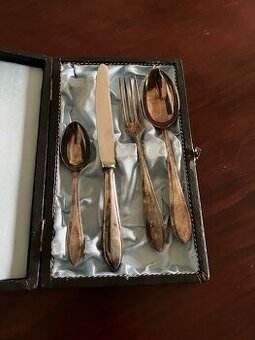 postriebreny pribor v kazete