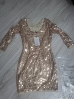 Zlaté koktejlové mini šaty