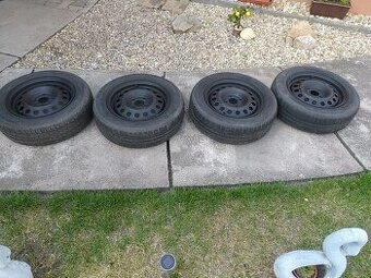 4x100 r14 plechové disky+pneumatiky