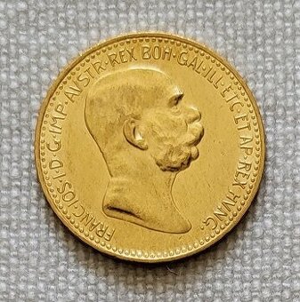 PREDANÁ Zlatá 10 koruna Franz Jozef I., 1908 bz, "jubilejka
