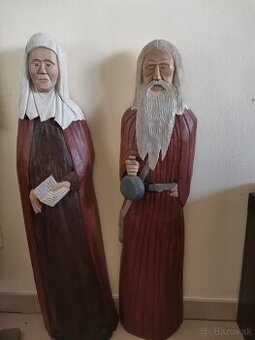 Drevorezba -2 postavy - V 85 cm