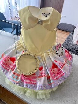 Nádherné spoločenské šaty pre dievčatko s kabelkou - Nové