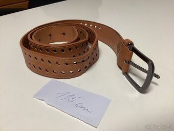 Pansky kožený opasok hnedý  dl 120 krat 3/5 cm