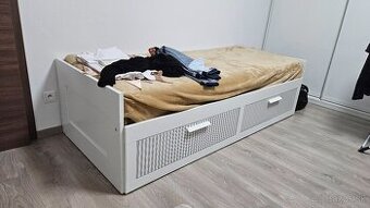 BRIMNES Rozkladacia posteľ, 2 zás/2 matrace