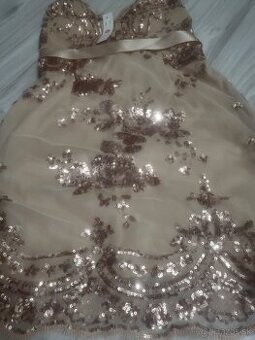 Zlaté koktejlové šaty xs/s