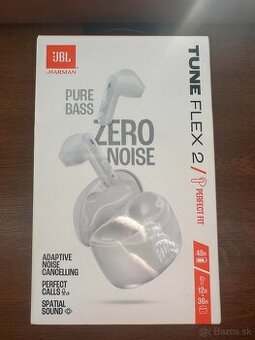 Slúchadlá JBL Tune Flex 2 biele/výdrž 48 hod/Bluetooth 5.3