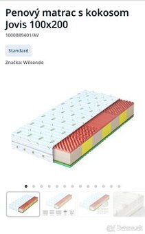 NOVY penovy matrac s kokosom 100x200 cm