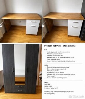 Skriňa , šatnikova skriňa , písací stol