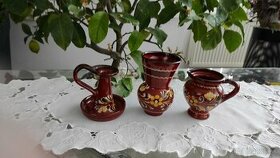 Keramický set - váza, svietnik a džbán